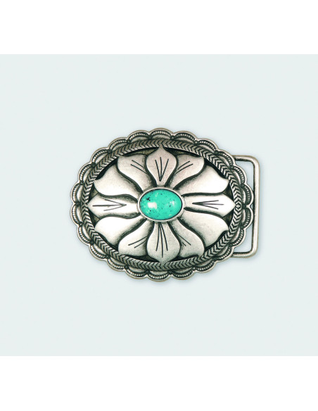BOUCLE CEINTURE ZAMAK ACIER MG 10823 LARGEUR 40MM VIEIL ARGENT