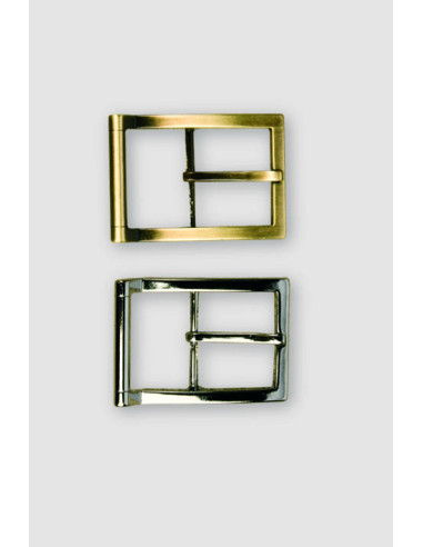 BOUCLE CEINTURE ZAMAK ACIER P1234 LARGEUR 35MM NICKEL SATINE
