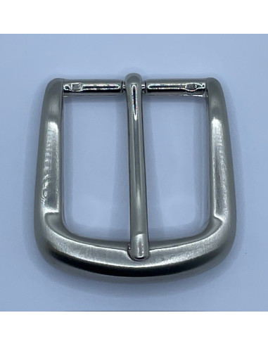 BOUCLE CEINTURE LAITON MIL 702 LARGEUR 35MM NICKEL SATINE