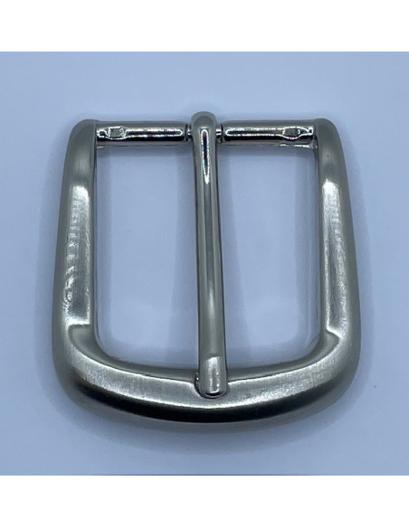BOUCLE CEINTURE LAITON MIL 702 LARGEUR 35MM NICKEL SATINE