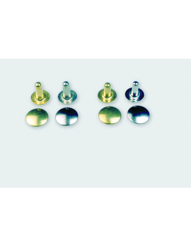 RIVET MALE (PIED) LAITON N°9 LONG H12.4MM POUR CALOTTE 9 PAR 100