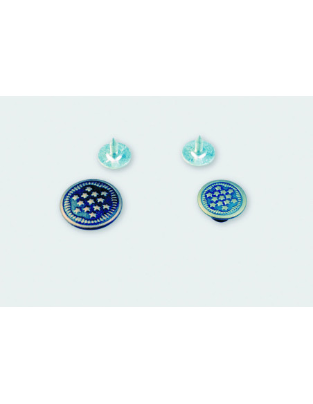 BOUTON JEAN A CLOU DIAMETRE 14MM MOTIF ETOILES A FRAPPER PAR 1000